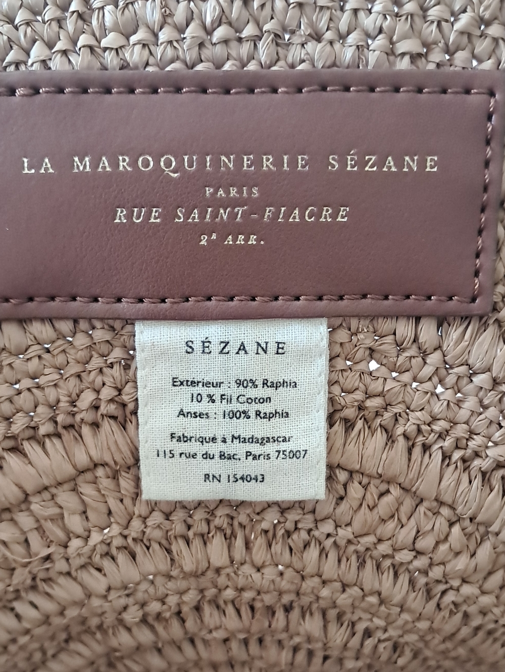 Sezane June Basket Bag. Natural Broderies Fleurs Muti/Raffia Embroidered Flowers - Picture 10 of 11